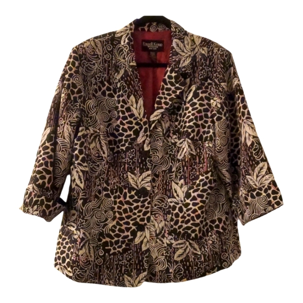RUSSELL KEMP BLAZER size 1X =14/16...colors black, white and pink...super cute.